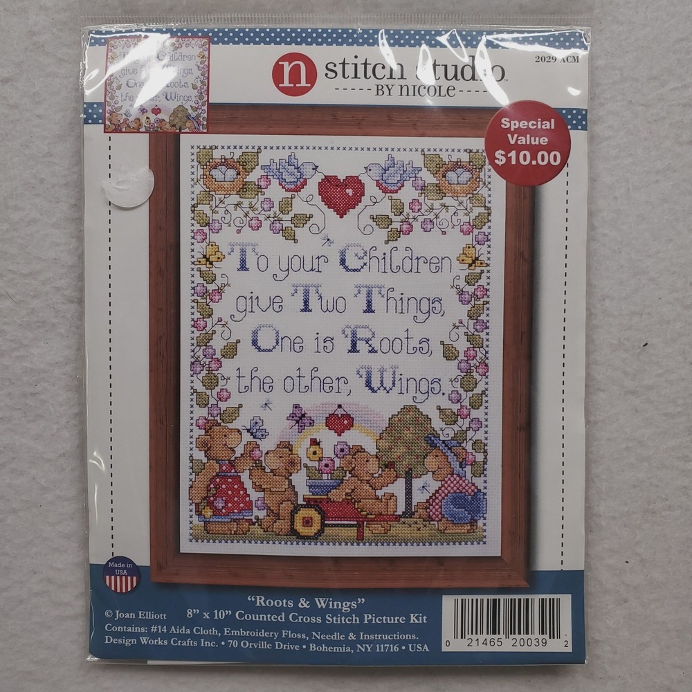 Stitch Studio‎ by Nicole Roots & Wings Counted Cross Stitch Kit  2029 ACM Bears